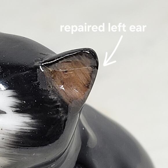 Royal Doulton Lucky Cat Miniature 2.5" Black Bone China Anthropomorphic England - Picture 16 of 16